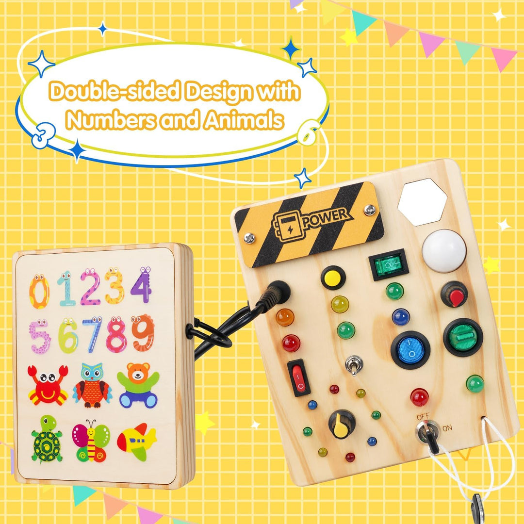 Montessori Toddler Pinboard with 27 LED Lights - BrightMinds-Nora Luxe