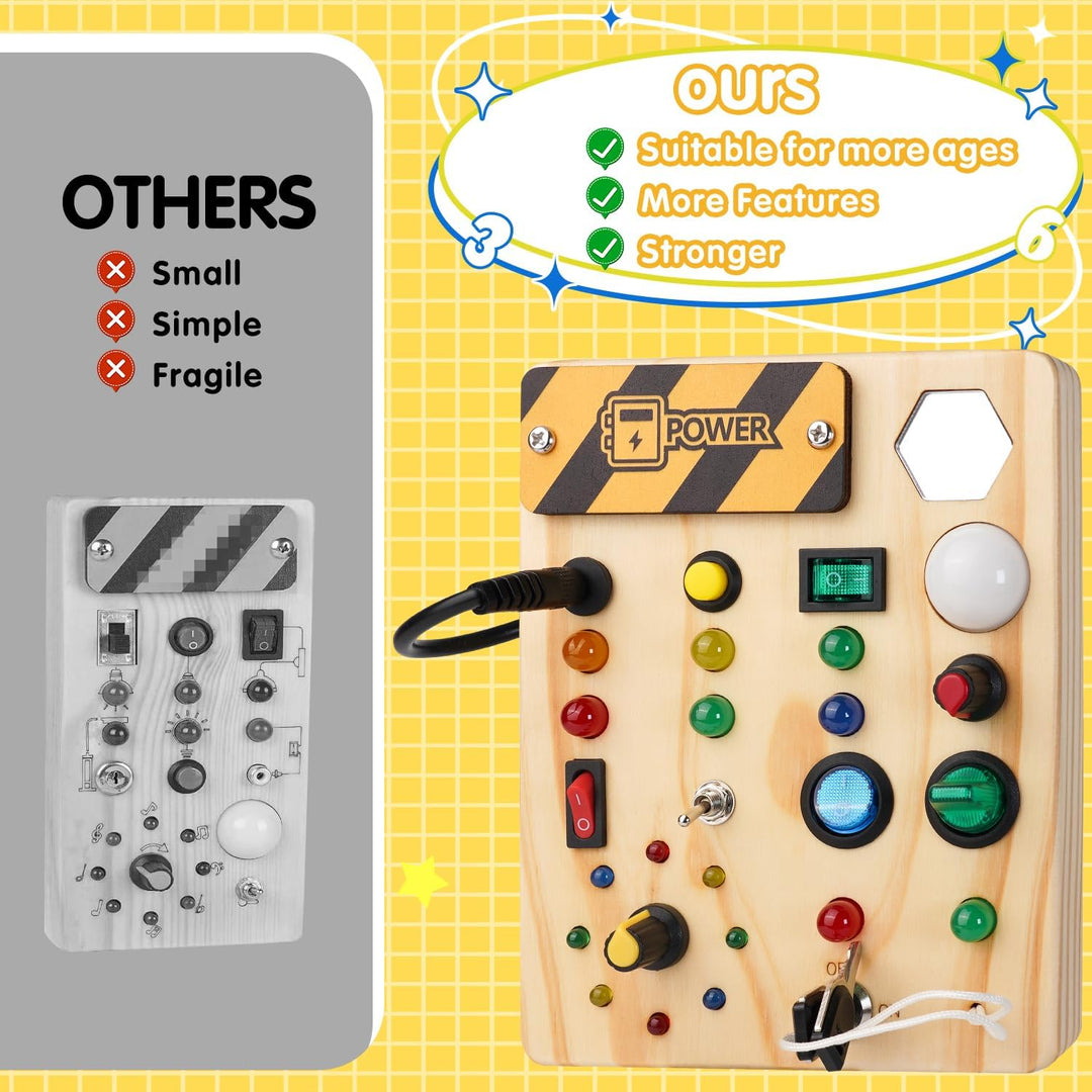 Montessori Toddler Pinboard with 27 LED Lights - BrightMinds-Nora Luxe