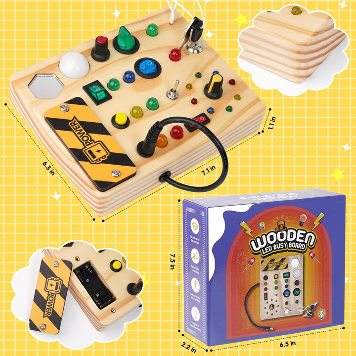 Montessori Toddler Pinboard with 27 LED Lights - BrightMinds-Nora Luxe