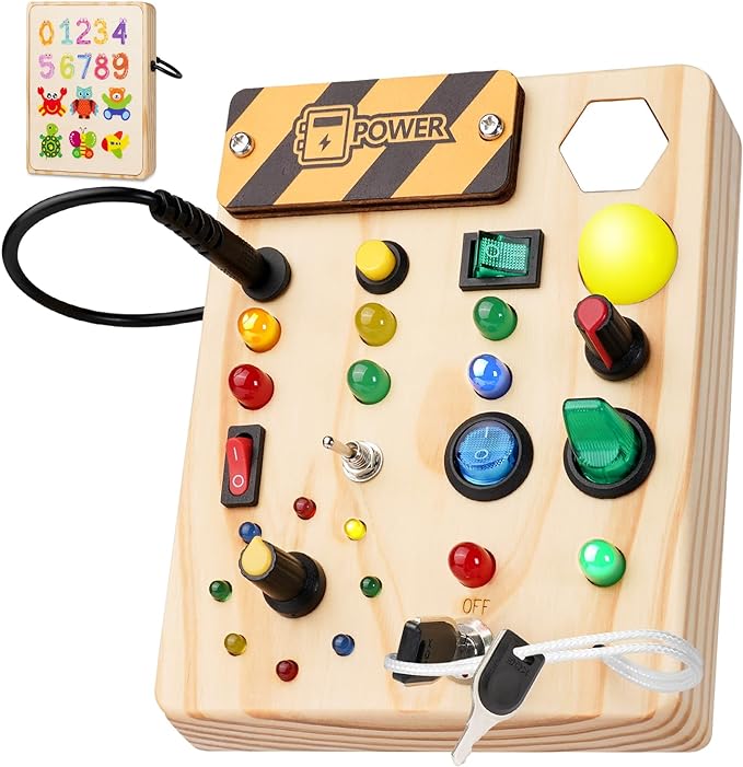 Montessori Toddler Pinboard with 27 LED Lights - BrightMinds-Nora Luxe