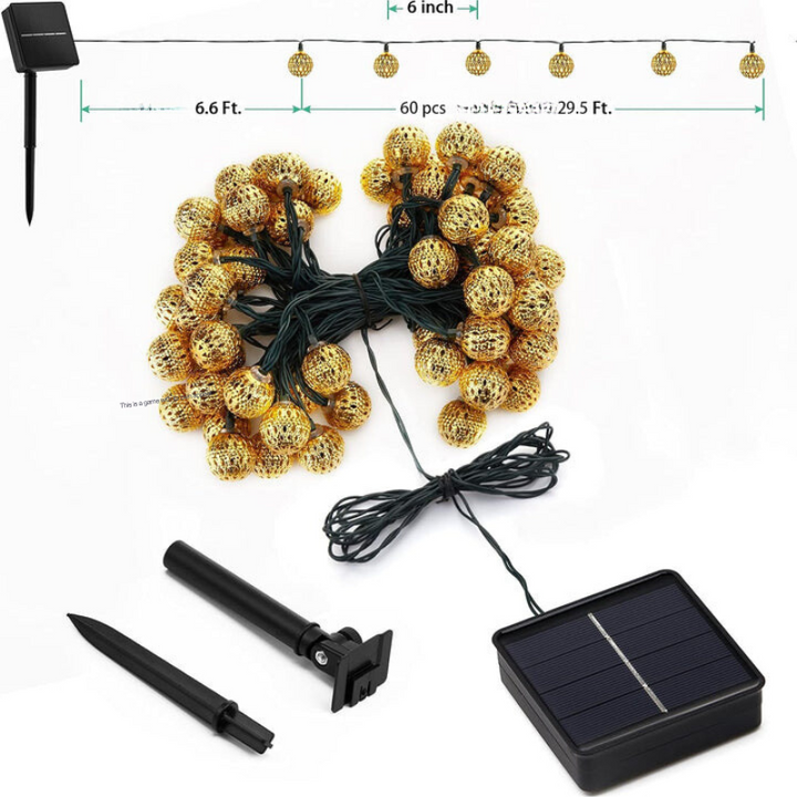 Moroccan Style Waterproof Solar Light Strings - SunGlow Strings-Silver-Nora Luxe