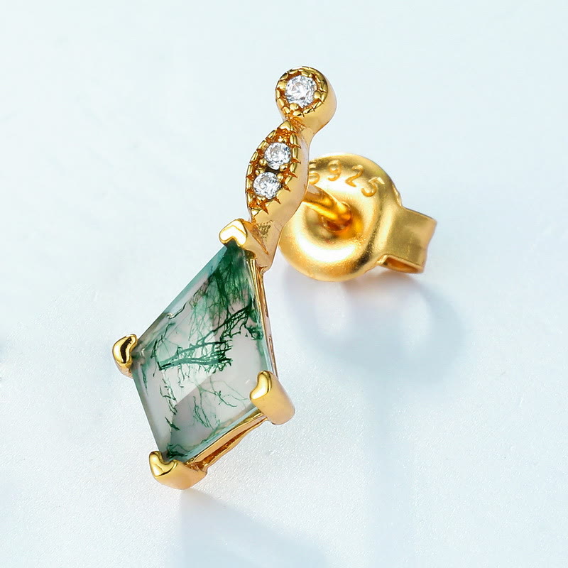 Moss Agate and White Zircon Jewellery Set - Lana-Necklace-Nora Luxe