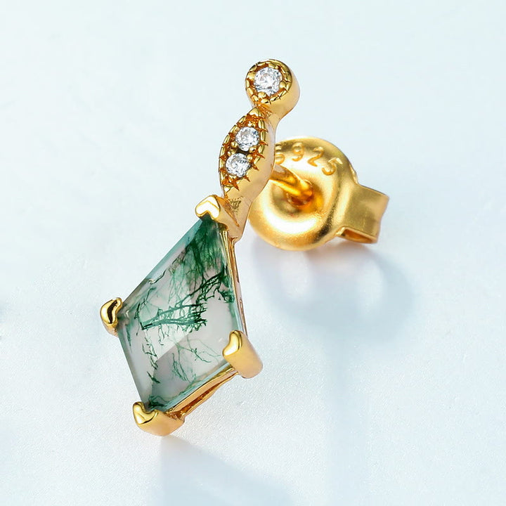 Moss Agate and White Zircon Jewellery Set - Lana-Necklace-Nora Luxe