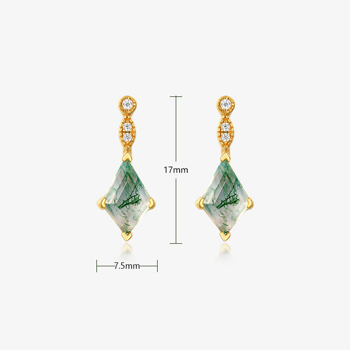 Moss Agate and White Zircon Jewellery Set - Lana-Necklace-Nora Luxe