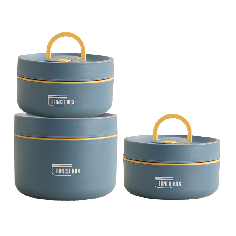 Multi-layer Insulated Lunch Box with FREE Carry Bag - ThermoBox-Blue-Small-Nora Luxe