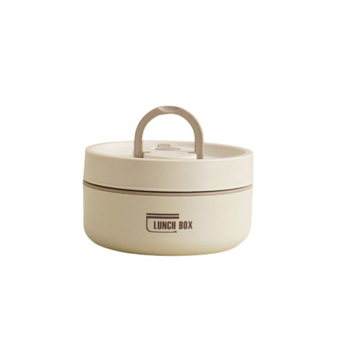 Multi-layer Insulated Lunch Box with FREE Carry Bag - ThermoBox-White-Small-Nora Luxe