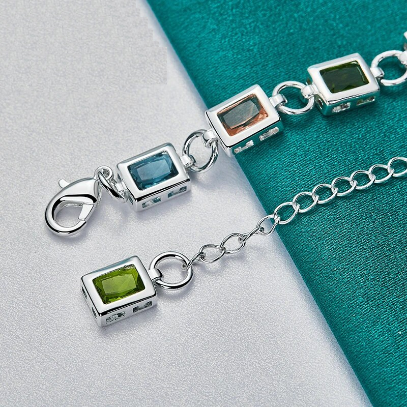 Multicolour Zircon Silver Bracelet | Elegant Women's Jewellery-Nora Luxe