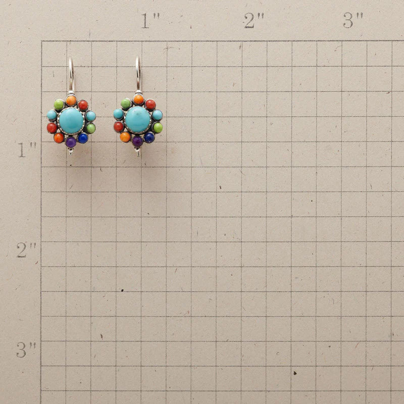 Multicoloured Round Turquoise Earrings - Naida-Nora Luxe