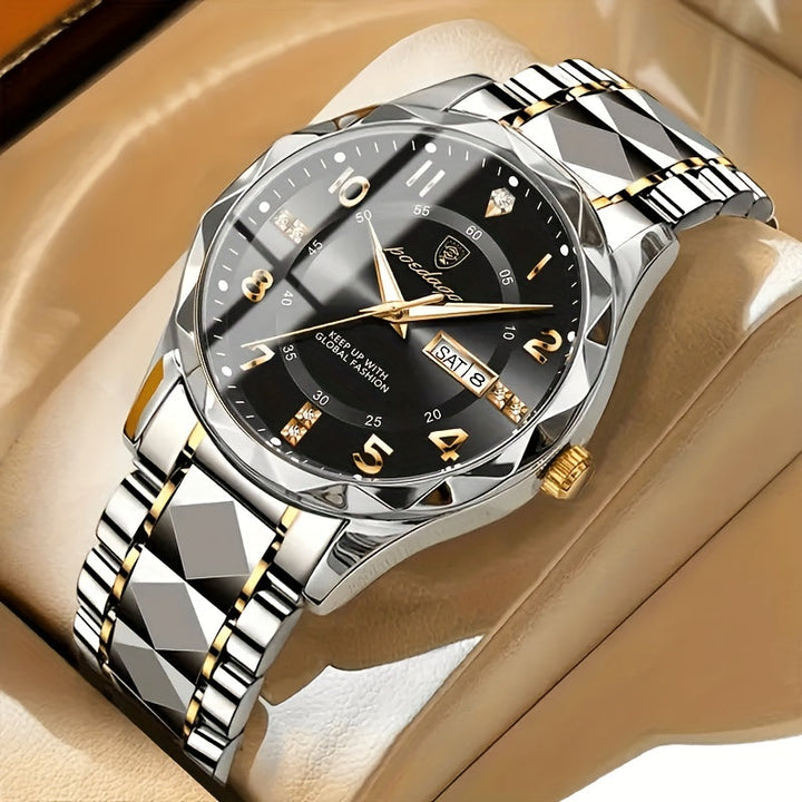 Multifunctional Waterproof Sports Watch for Men - Titan-Inter-golden Band With Blue Surface-Nora Luxe