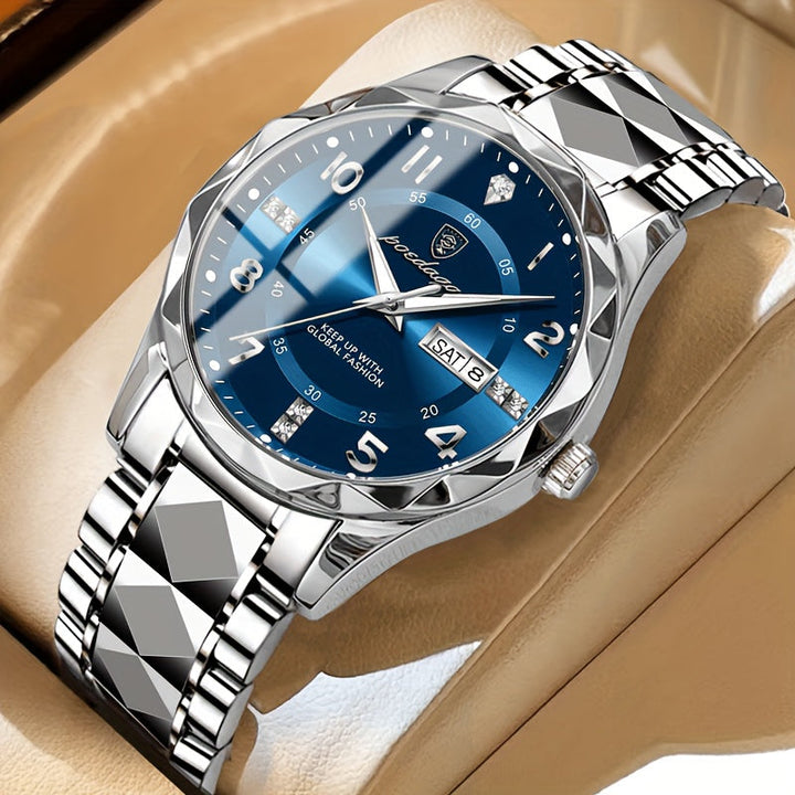 Multifunctional Waterproof Sports Watch for Men - Titan-Inter-golden Band With Blue Surface-Nora Luxe