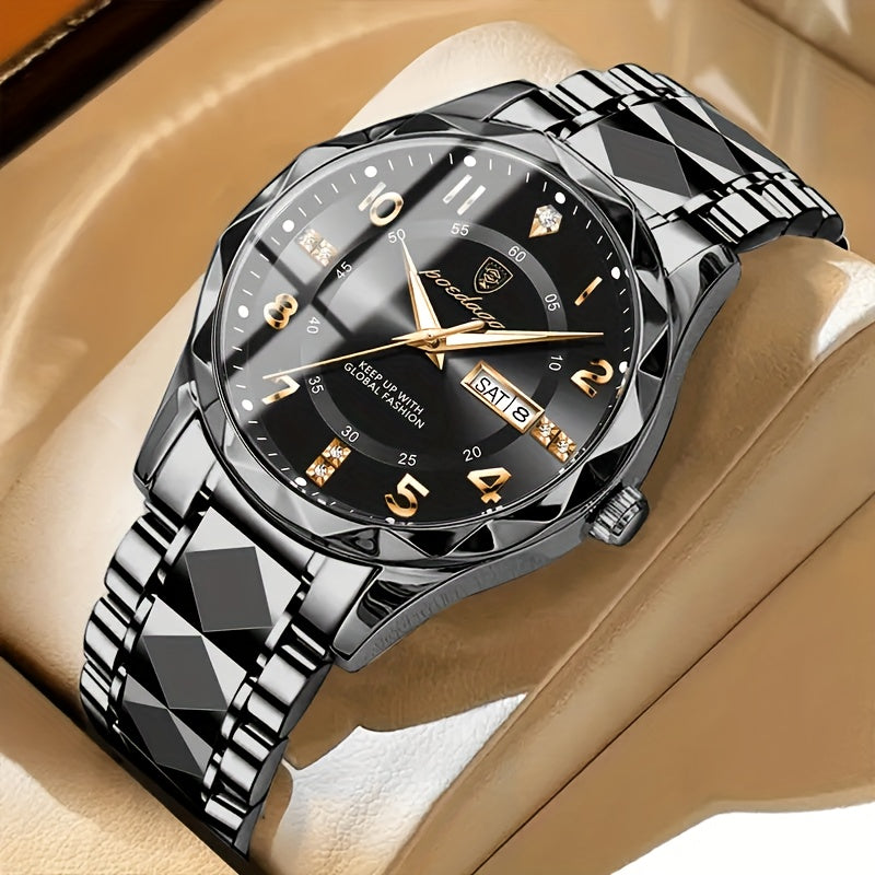 Multifunctional Waterproof Sports Watch for Men - Titan-Inter-golden Band With Blue Surface-Nora Luxe