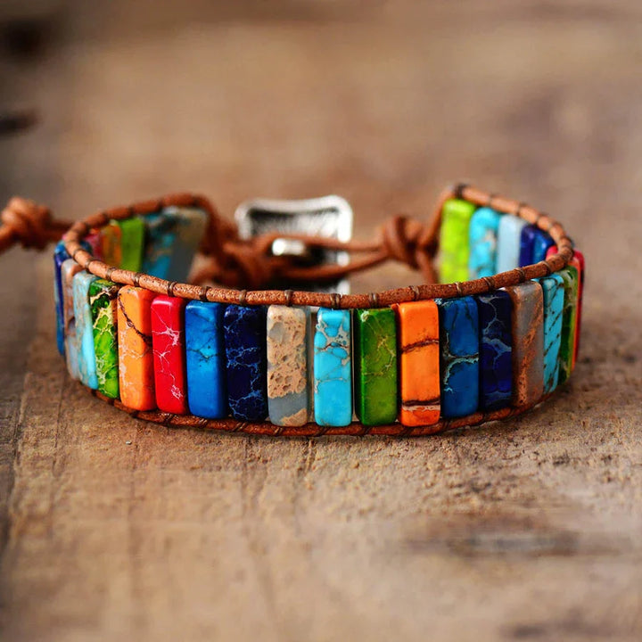 Mystic Journey Bracelet | Tibetan Rainbow Jasper Stones-Nora Luxe