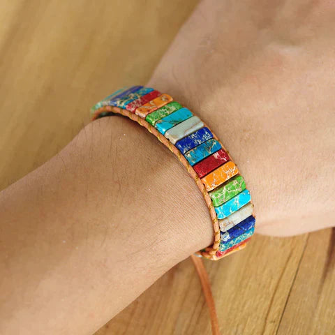 Mystic Journey Bracelet | Tibetan Rainbow Jasper Stones-Nora Luxe