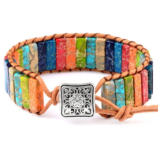Mystic Journey Bracelet | Tibetan Rainbow Jasper Stones-Nora Luxe