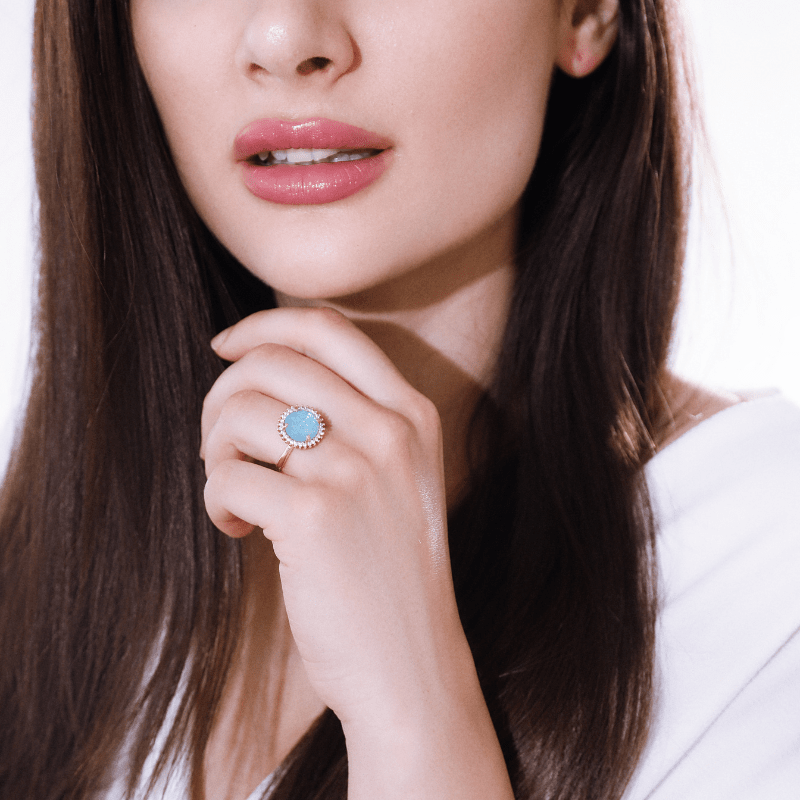 Mystical Shine Cocktail Ring – Elowen-Blue-Nora Luxe