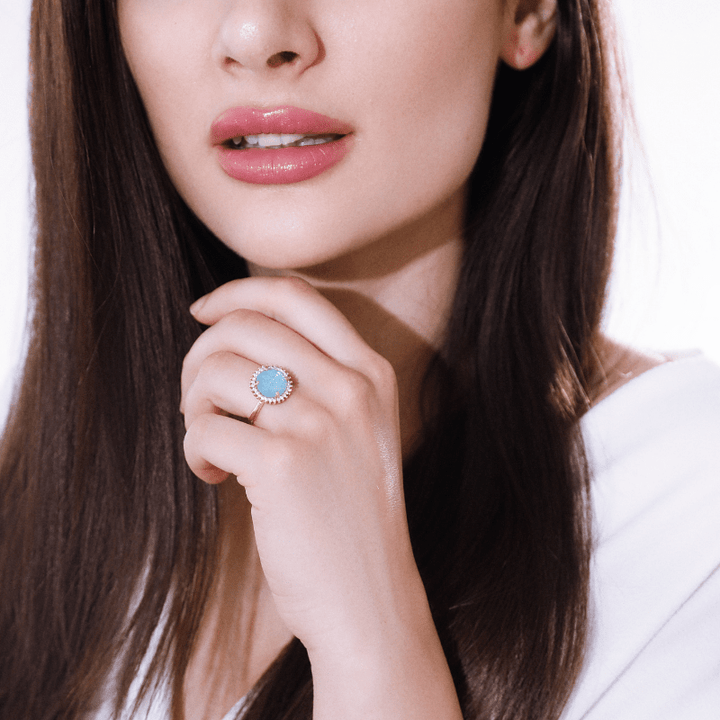 Mystical Shine Cocktail Ring – Elowen-Blue-Nora Luxe