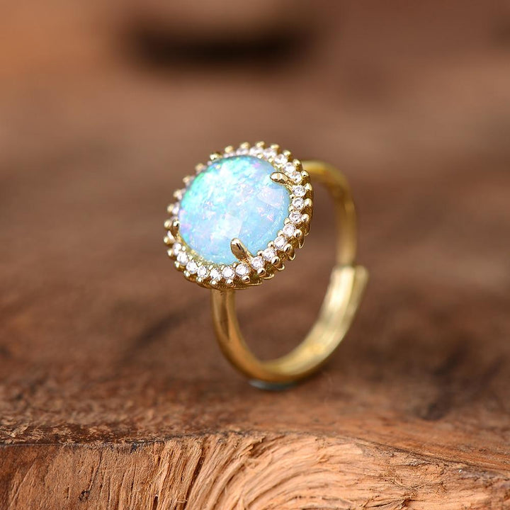 Mystical Shine Cocktail Ring – Elowen-Blue-Nora Luxe