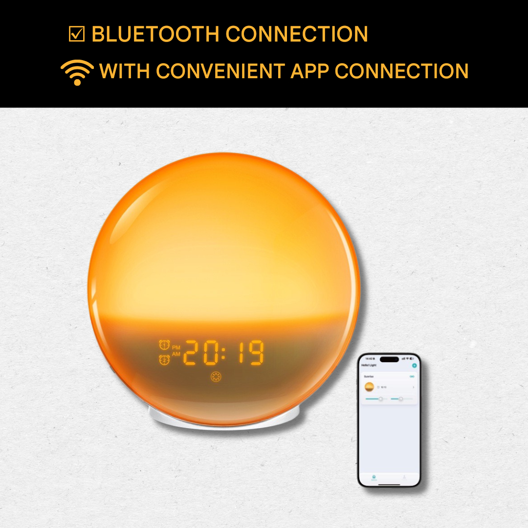 Natural Alarm Clock with Wake-up Light - GlowRise-Nora Luxe