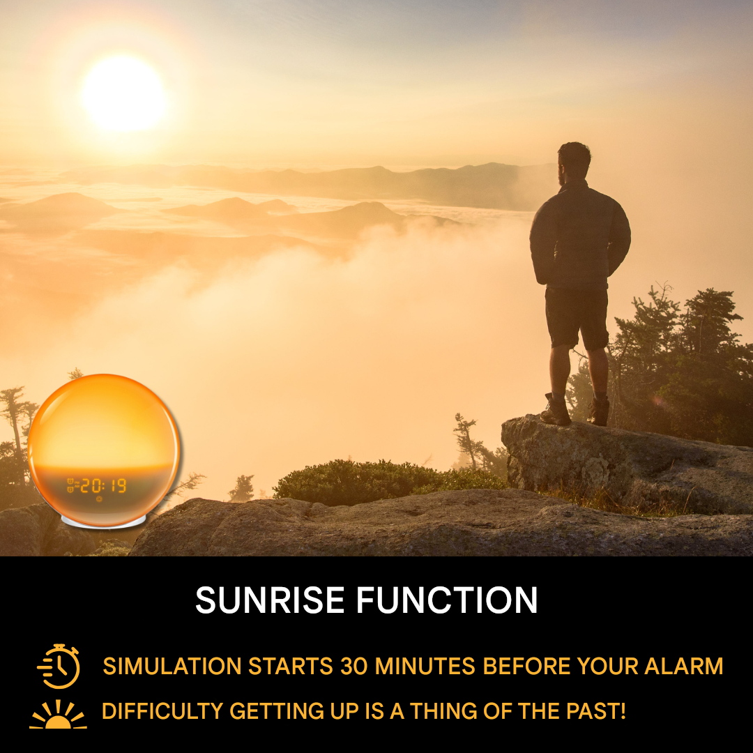 Natural Alarm Clock with Wake-up Light - GlowRise-Nora Luxe