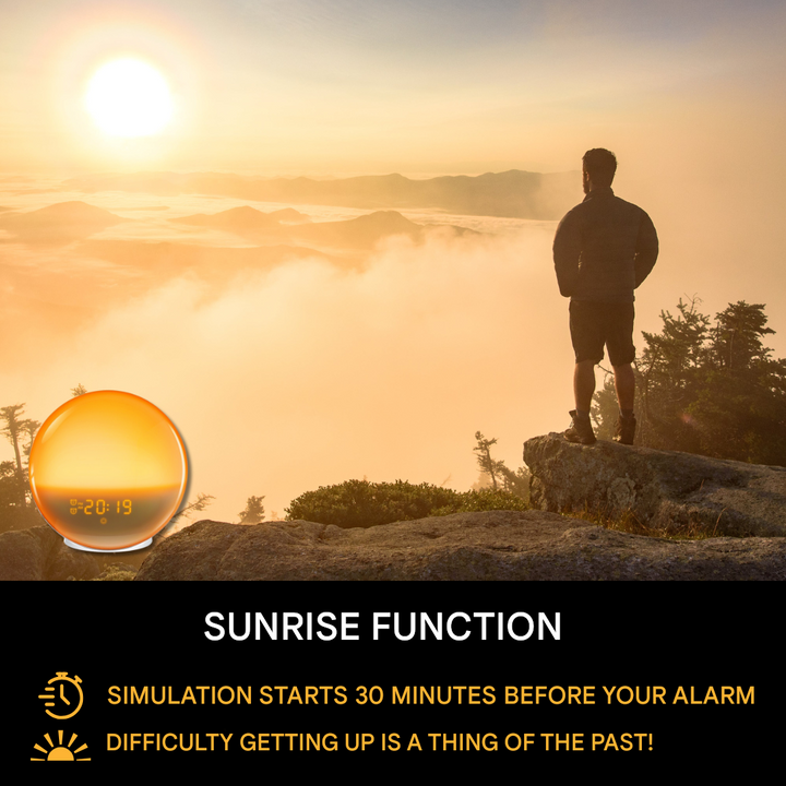 Natural Alarm Clock with Wake-up Light - GlowRise-Nora Luxe
