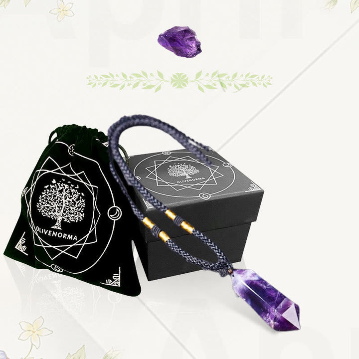 Natural Crystal Amethyst Healing Necklace - Lyra-Amethyst-Nora Luxe