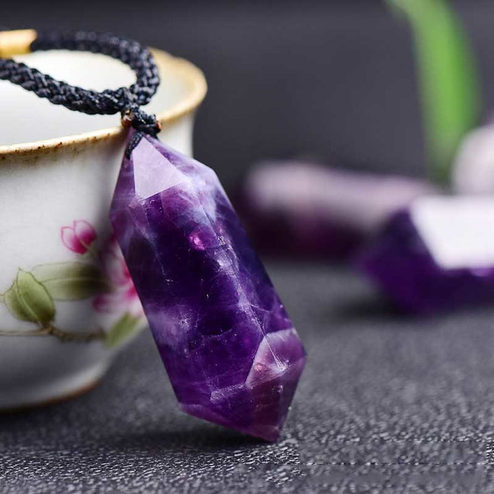 Natural Crystal Amethyst Healing Necklace - Lyra-Amethyst-Nora Luxe