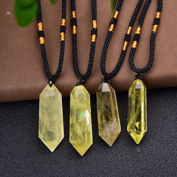 Natural Crystal Amethyst Healing Necklace - Lyra-Citrine-Nora Luxe