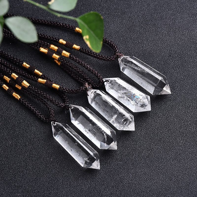 Natural Crystal Amethyst Healing Necklace - Lyra-Clear Crystal-Nora Luxe