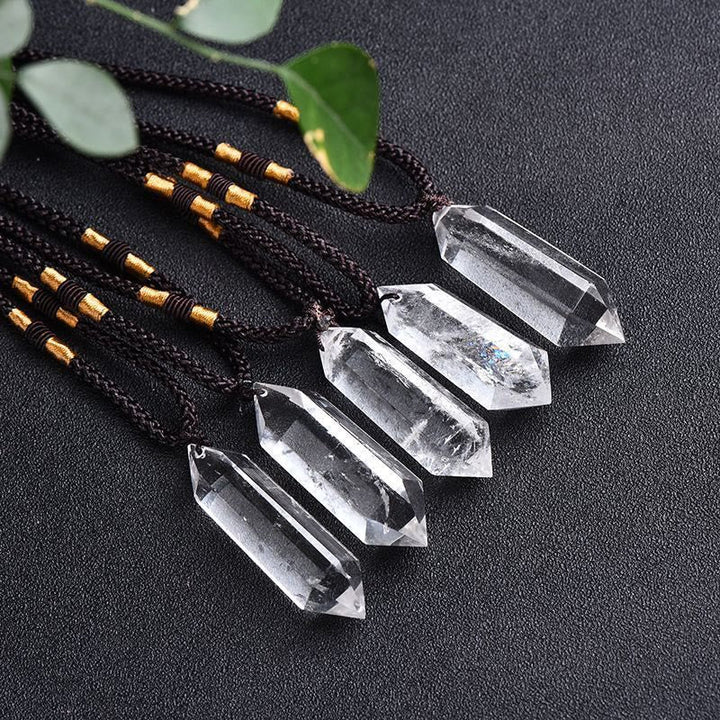 Natural Crystal Amethyst Healing Necklace - Lyra-Clear Crystal-Nora Luxe