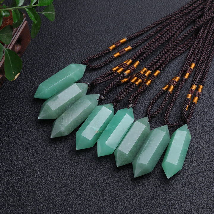 Natural Crystal Amethyst Healing Necklace - Lyra-Green Aventurine-Nora Luxe