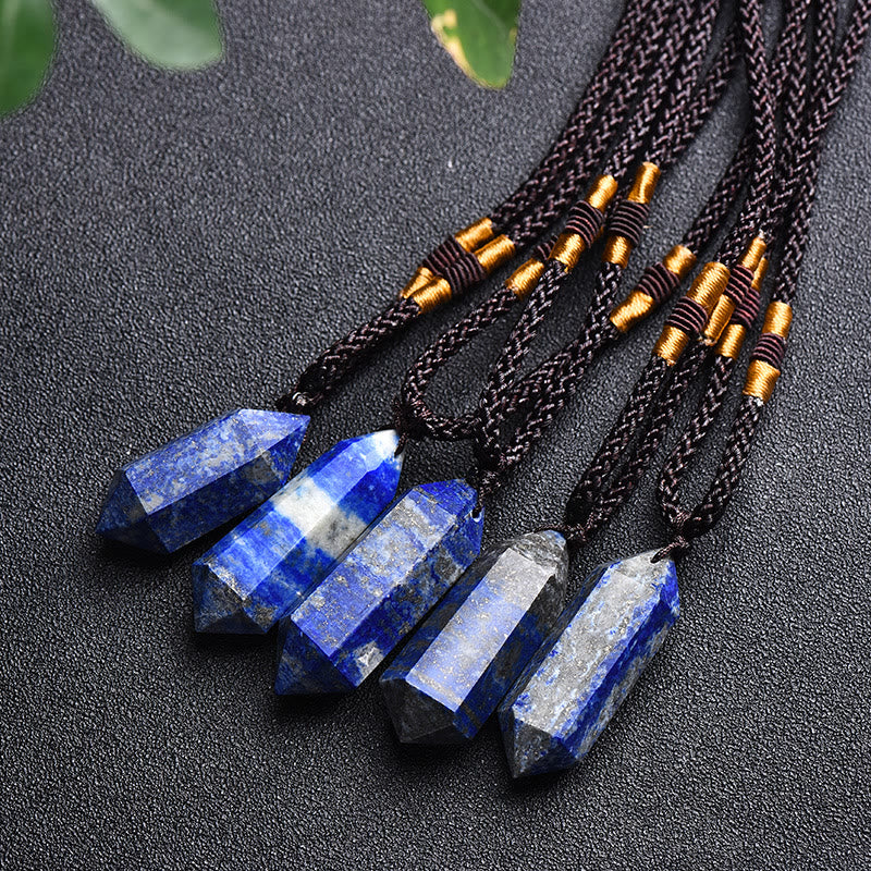 Natural Crystal Amethyst Healing Necklace - Lyra-Lapis Lazuli-Nora Luxe