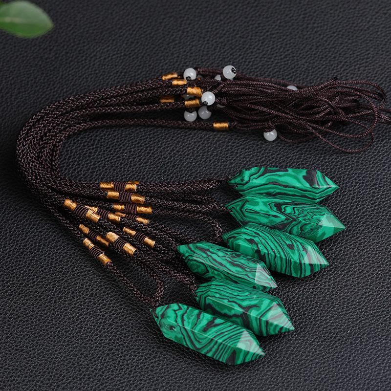 Natural Crystal Amethyst Healing Necklace - Lyra-Malachite-Nora Luxe