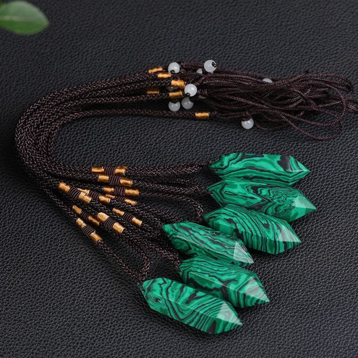 Natural Crystal Amethyst Healing Necklace - Lyra-Malachite-Nora Luxe