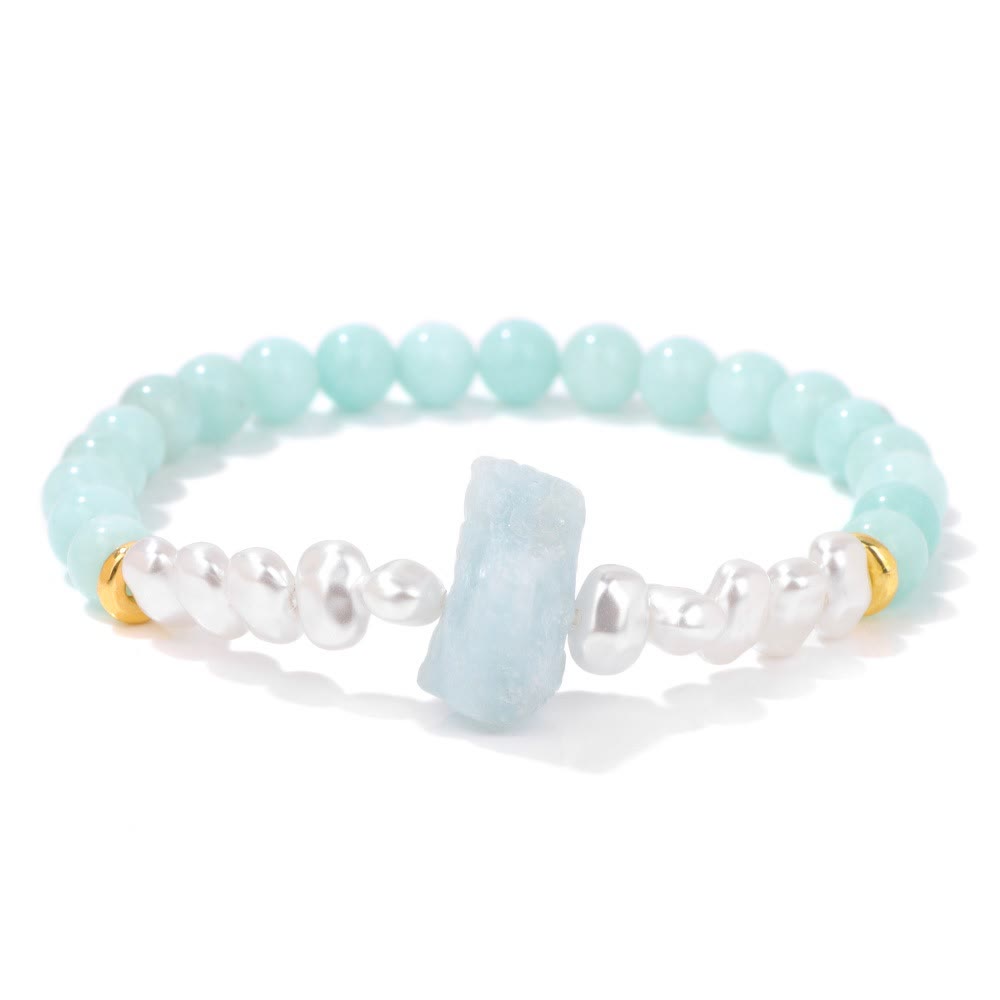 Natural Crystal Beads Bracelet - Eline-Amazonite-Nora Luxe