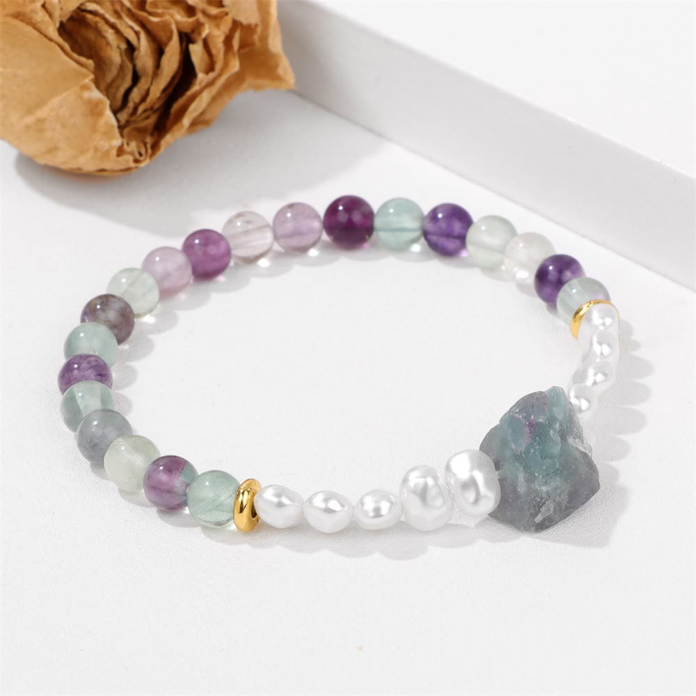 Natural Crystal Beads Bracelet - Eline-Amethyst-Nora Luxe