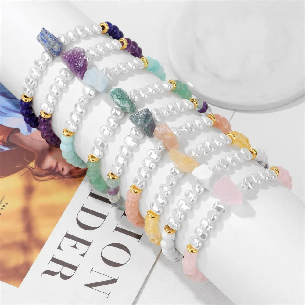 Natural Crystal Beads Bracelet - Eline-Amethyst-Nora Luxe
