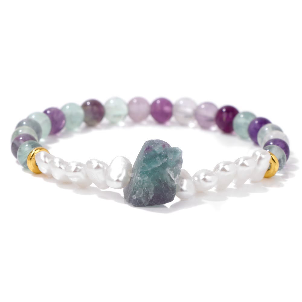 Natural Crystal Beads Bracelet - Eline-Fluoriet-Nora Luxe