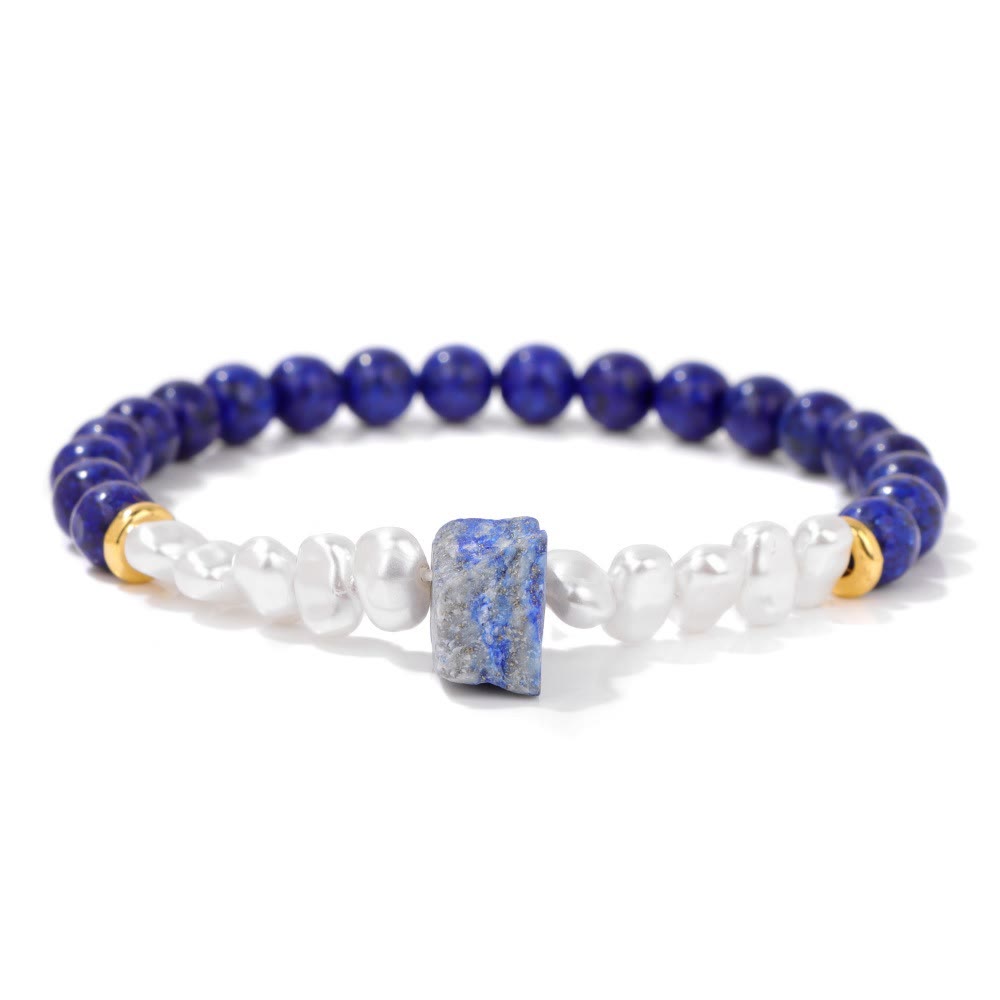 Natural Crystal Beads Bracelet - Eline-Lapis Lazuli-Nora Luxe