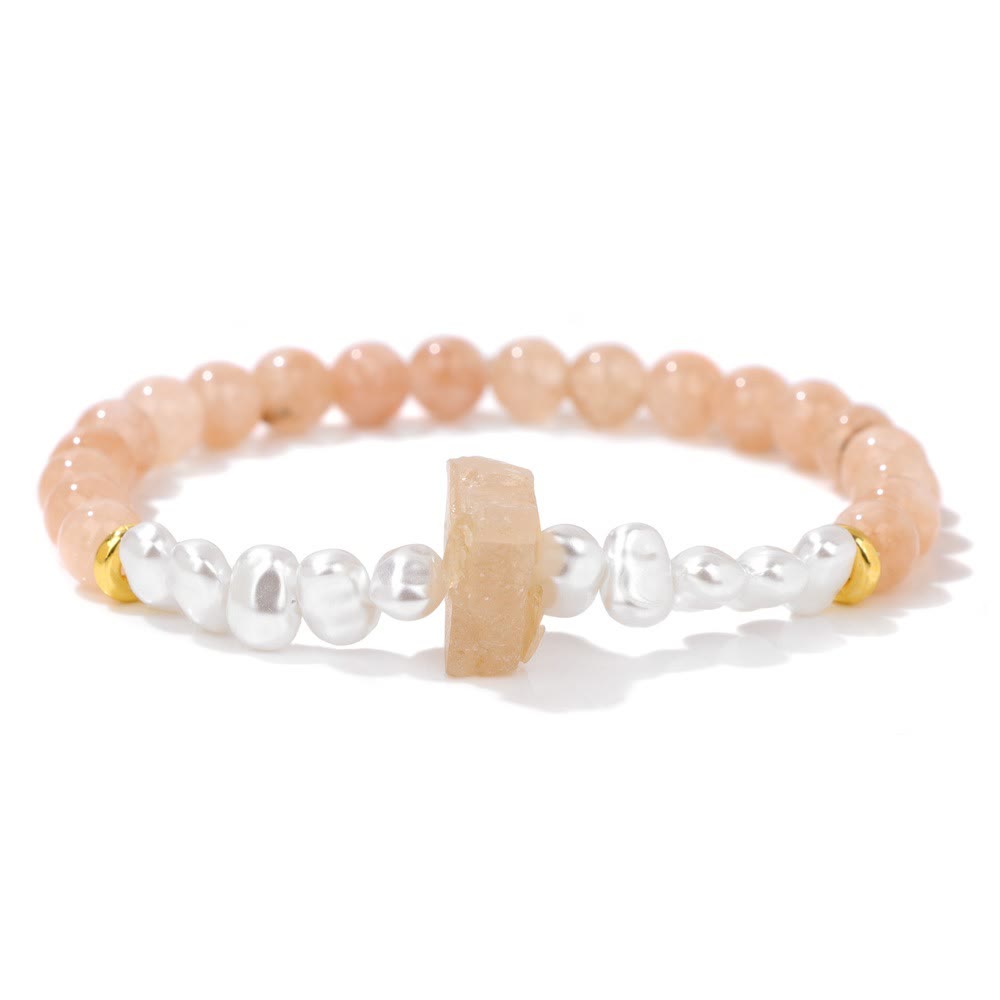 Natural Crystal Beads Bracelet - Eline-Sunstone-Nora Luxe