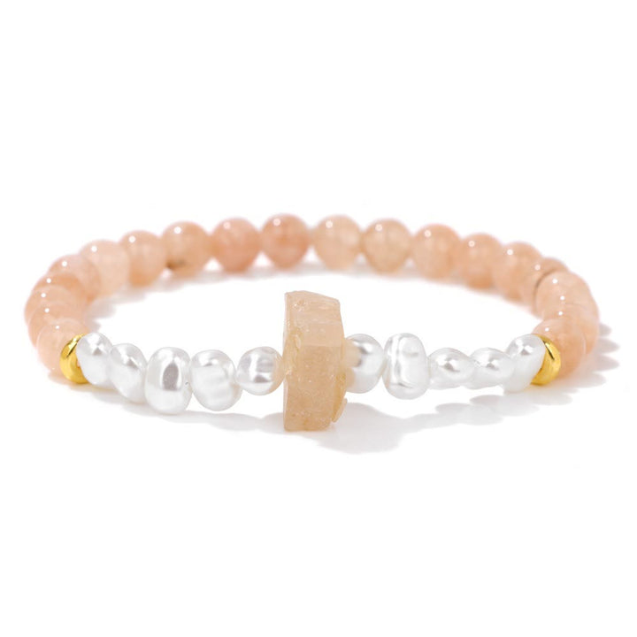 Natural Crystal Beads Bracelet - Eline-Sunstone-Nora Luxe