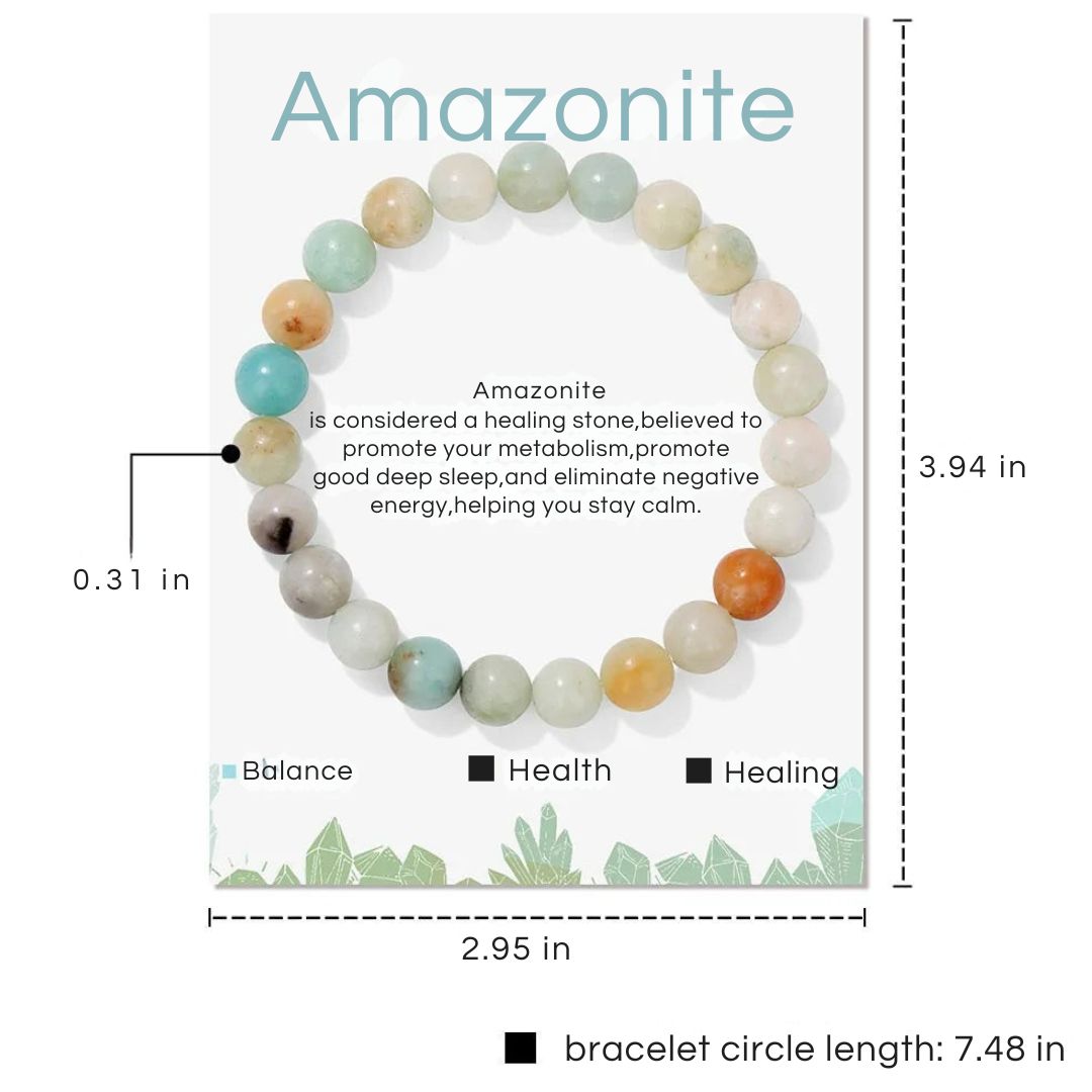 Natural Crystal Healing Energy Bracelet - Aria-Amazonite-Nora Luxe