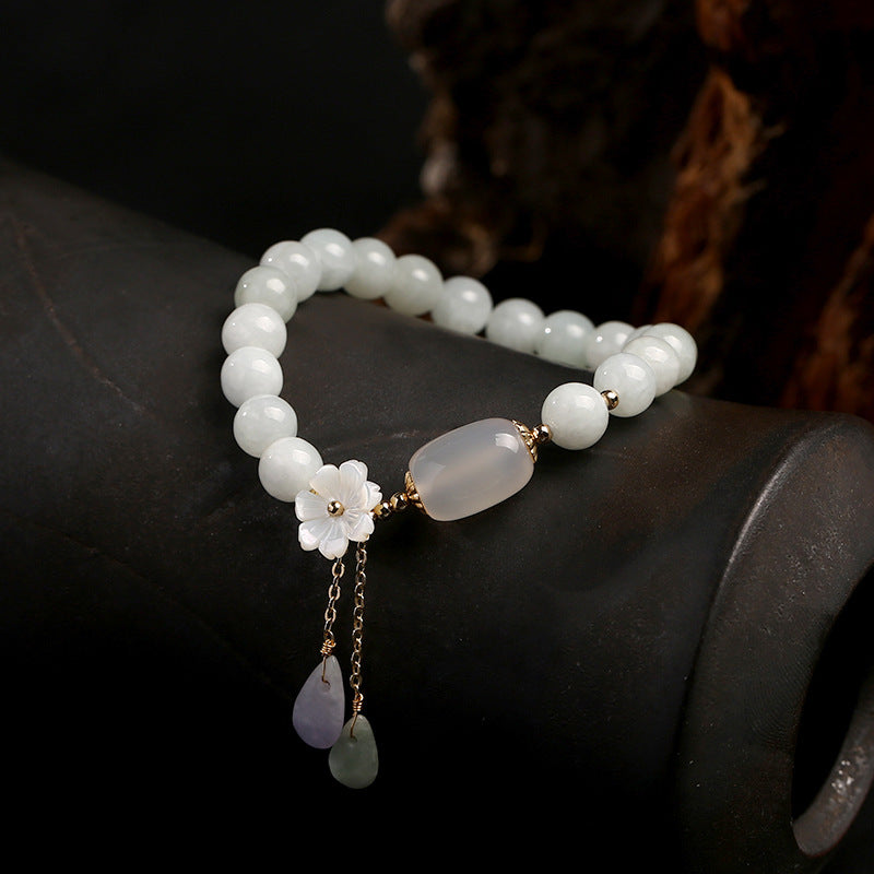 NATURAL JADE AND AGATE STONE BRACELET-Nora Luxe