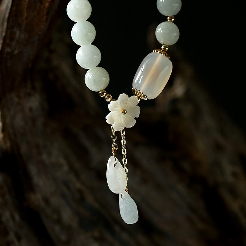 NATURAL JADE AND AGATE STONE BRACELET-Nora Luxe