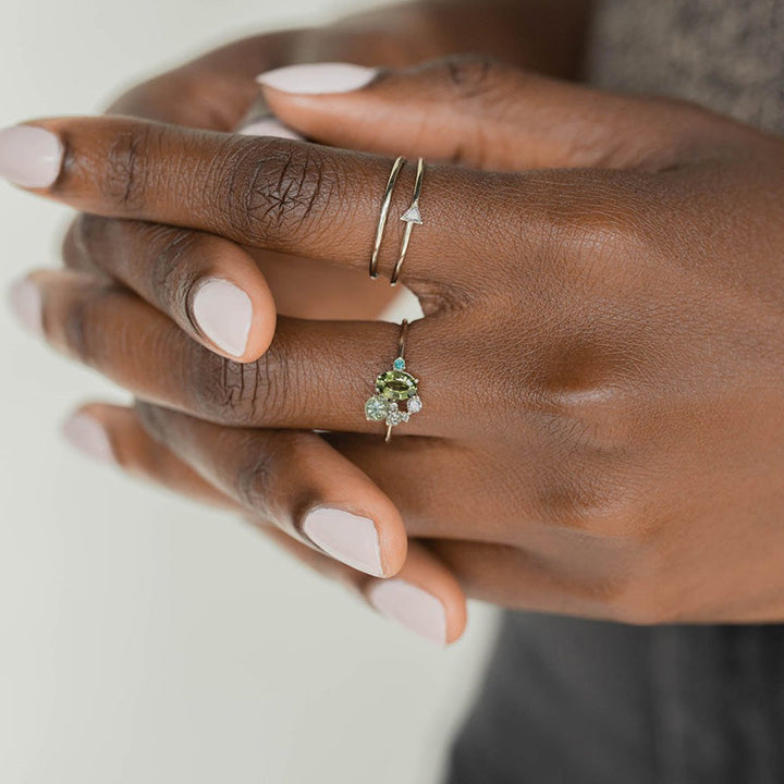 Natural Peridot with Zircon Ring - Selene-Gold-1.93 in-Nora Luxe