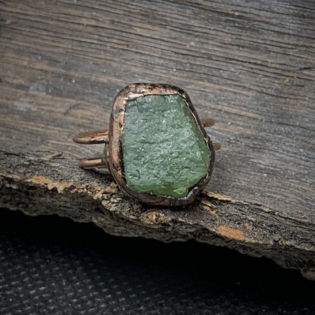 Natural Raw Birthstone Ring - Selina-August & Green Aventurine-Nora Luxe