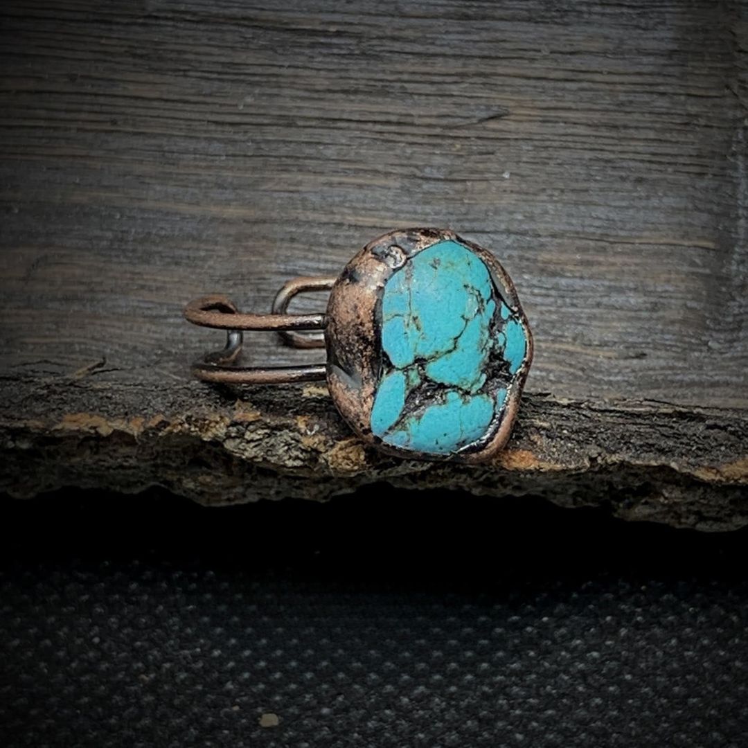 Natural Raw Birthstone Ring - Selina-December & Turquoise-Nora Luxe