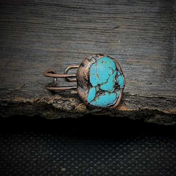 Natural Raw Birthstone Ring - Selina-December & Turquoise-Nora Luxe