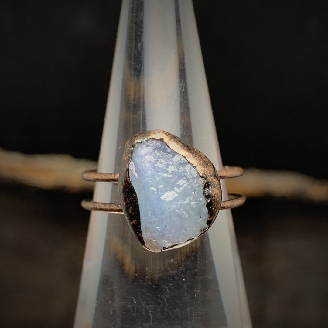 Natural Raw Birthstone Ring - Selina-January & Pomegranate-Nora Luxe