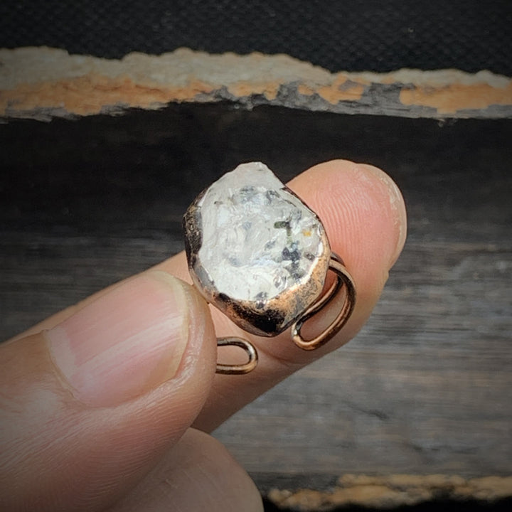 Natural Raw Birthstone Ring - Selina-January & Pomegranate-Nora Luxe