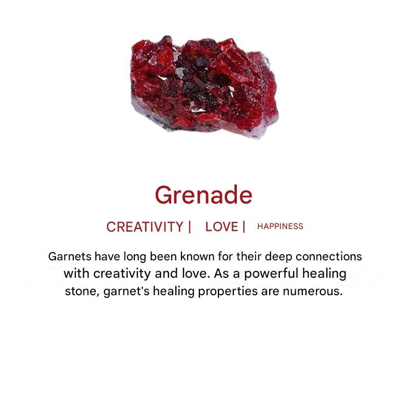 Natural Raw Birthstone Ring - Selina-January & Pomegranate-Nora Luxe